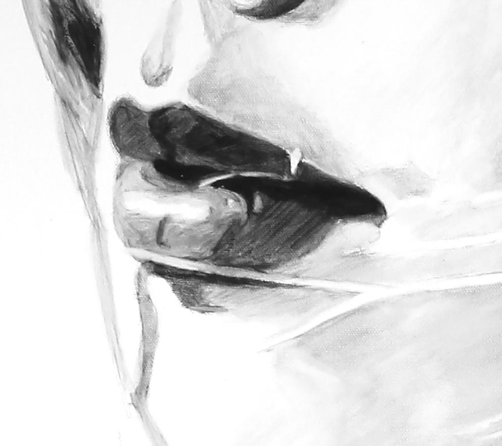 Sei un mondo a parte - Figurative Painting Nero di Cindy Press