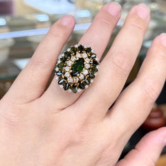 Cindy Royce Greene & Greene Diamond Anello da cocktail in oro giallo 18k Circa 1980