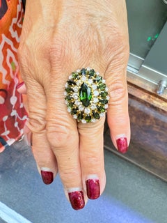 Cindy Royce Greene & Greene Diamond Anello da cocktail in oro giallo 18k Circa 1980