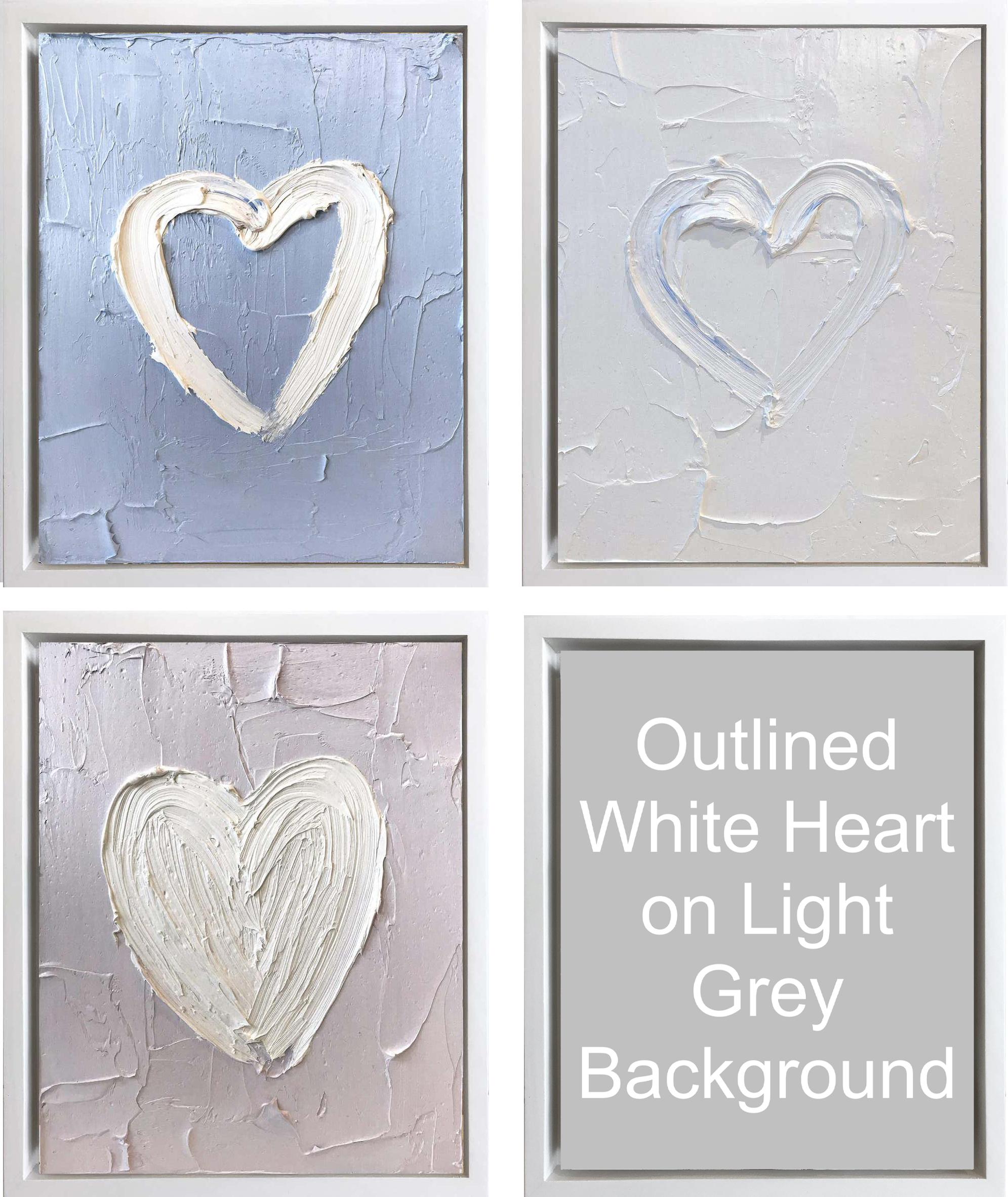 Cindy Shaoul Abstract Painting - 4 pieces "My Heart" Series Contemporary Oil Painting Framed with Floater Frame