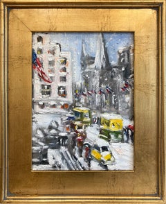 "42nd St. Library -NYC-" Impressionist Oil Painting in the Style of Guy Wiggins
