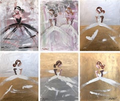 6 pieces "Brides" Series French Haute Couture Figure Gown Oil Painting on Paper