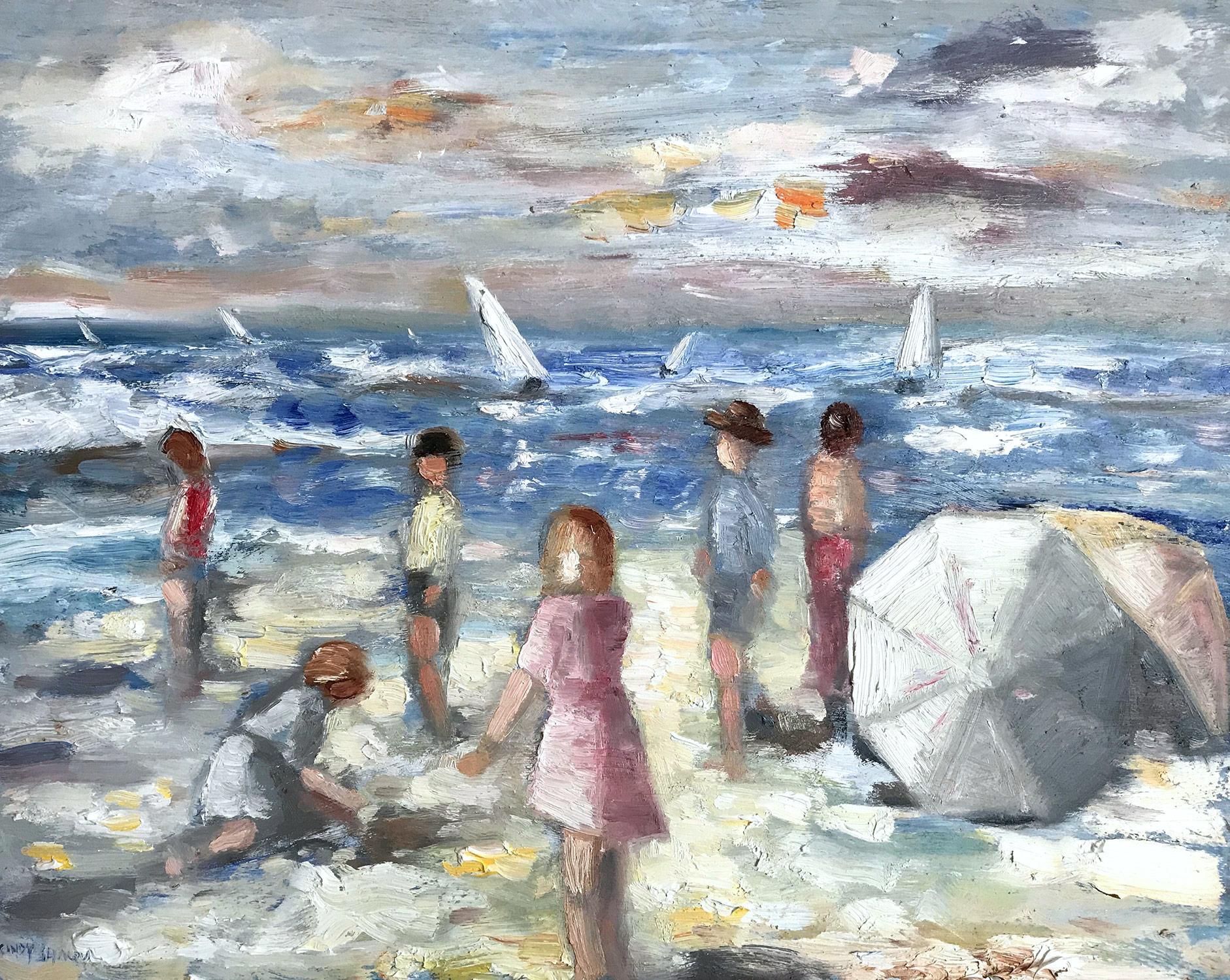 a day at the beach painting