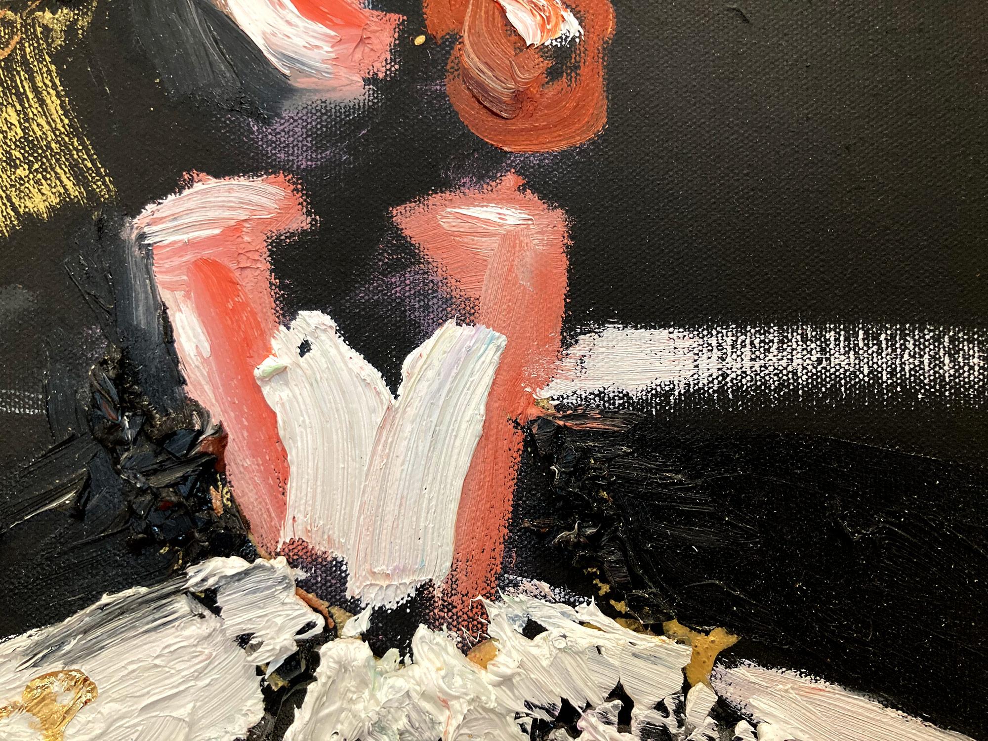 Explorant la pureté de la forme féminine et le drame de la haute couture française, l'artiste Cindy Shaoul crée un dialogue entre le figuratif et l'abstrait. Ses compositions pleines d'entrain sont à la fois dramatiques et revigorantes, capturant le