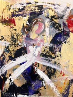 "Alexander McQueen in Paris" French Haute Couture Gown Oil Painting on Paper