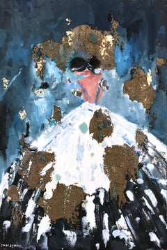 "Alexandra" Abstract Figure with Gown French Haute Couture Oil Painting on Canva