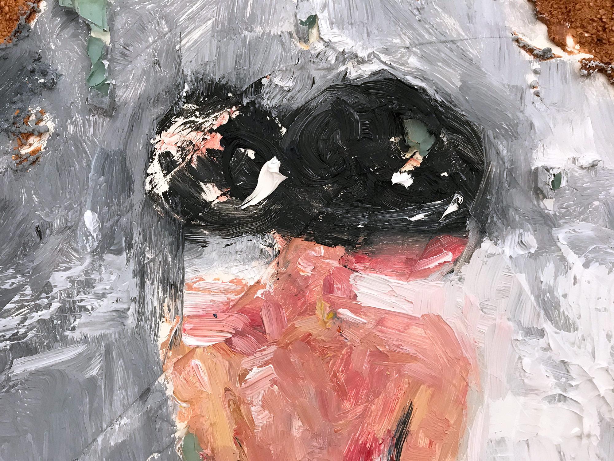 Angelica, Figure abstraite, peinture à l'huile en vente 8