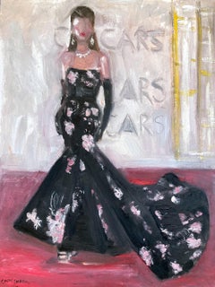"Anne Hathaway - Oscars 2026" Valentino Gown Oil Painting on Heavyweight Paper