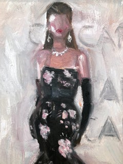 "Anne Hathaway - Oscars 2026" Valentino Gown Oil Painting on Paper