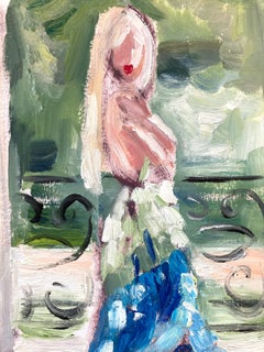 "Anya Tayler Joy in Paris " Figure wearing Chanel Oil Painting on Paper