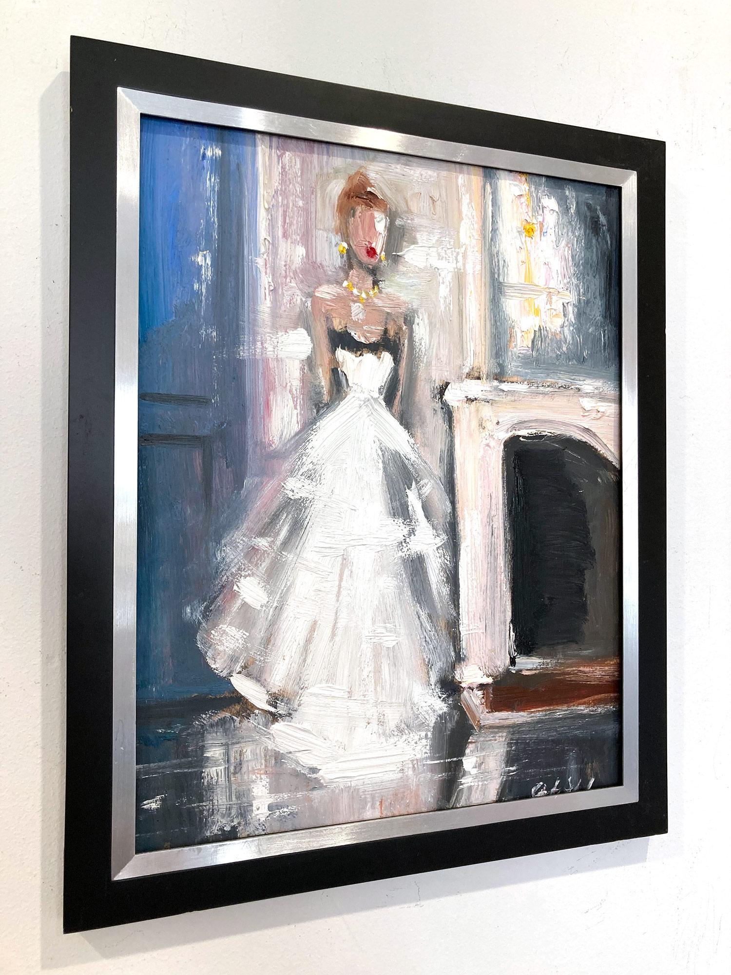 « As She Glimmers » - Peinture à l'huile impressionniste d'intérieur haute couture de Chanel en vente 6