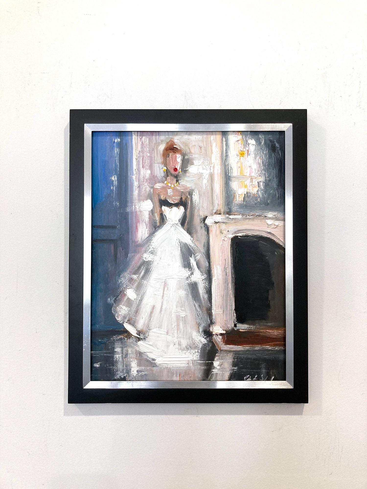 « As She Glimmers » - Peinture à l'huile impressionniste d'intérieur haute couture de Chanel en vente 7