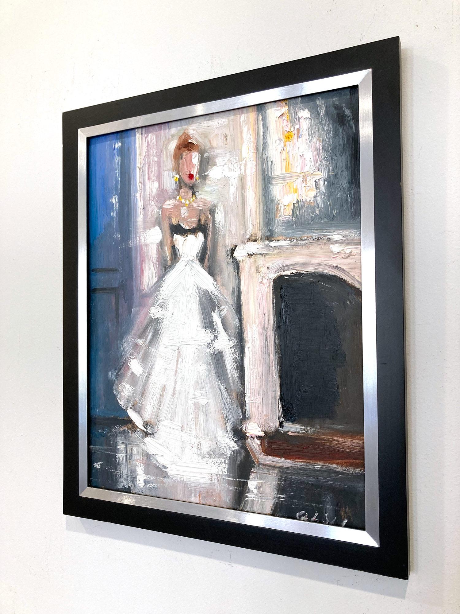 « As She Glimmers » - Peinture à l'huile impressionniste d'intérieur haute couture de Chanel en vente 8