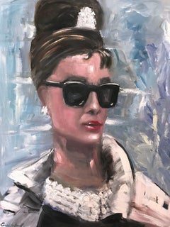 "Audrey Hepburn" Breakfast at Tiffanys Haute Couture Oil Painting on Canvas