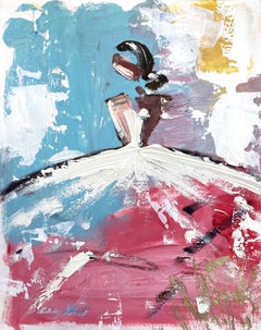 "Avery in Paris" Figure in Chanel Gown Haute Couture Oil Painting on Paper