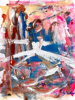 "Barcelona Nights" Abstract Figure in Chanel Gown Haute Couture Painting