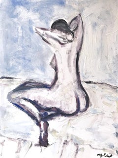 "Bather Study" After Modigliani Nude Oil Painting on Heavy Weight Paper