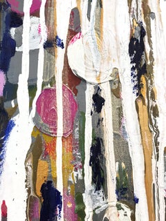 "Beyond the Rain" Colorful Contemporary Oil and Mixed Media Painting on Canvas