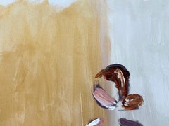 "Bisou Paris" Figure in Gown Haute Couture Gold & Silver Oil Painting on Paper