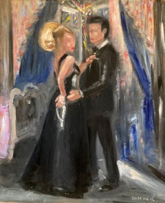 "Blake Lively & Hugh Jackman for Vogue" Impressionistic Oil Painting on Board