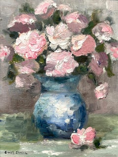 "Blooms in Paris" Impressionistic Peonies Still Life in style of Claude Monet