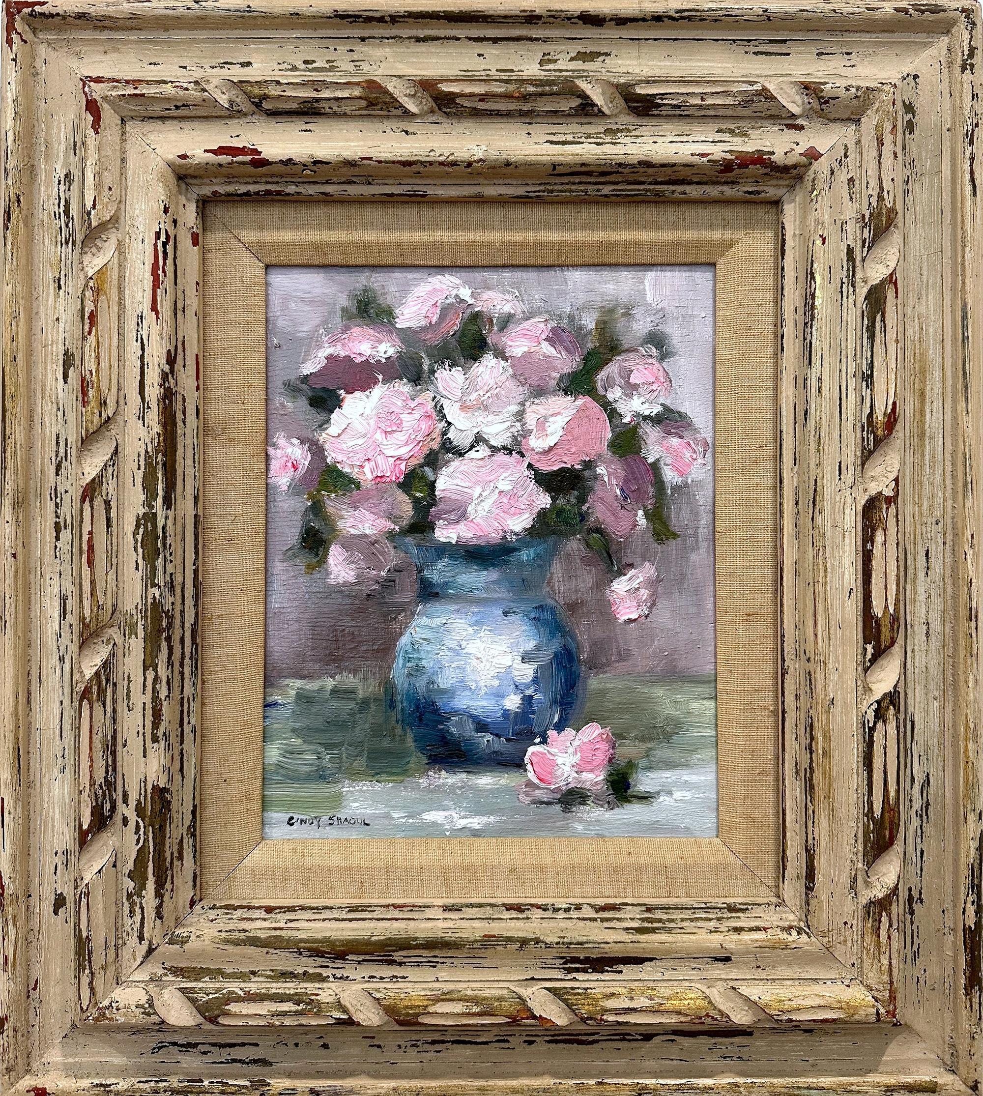 "Blooms in Paris" Nature morte impressionniste aux pivoines dans le style de Claude Monet