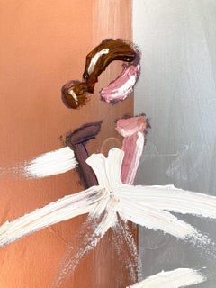 "Bronze and Silver Chanel" Figure in Gown Haute Couture Oil Painting on Paper