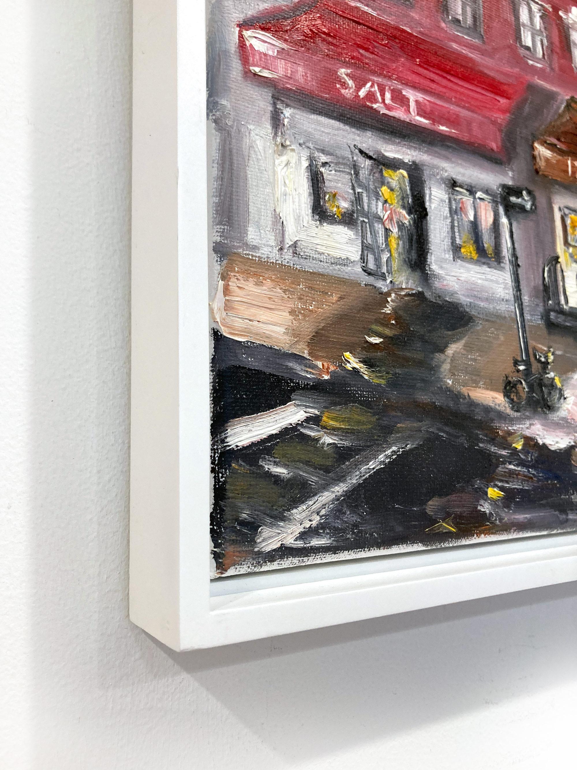 „Brunch at 12 Chairs“, Plein Air Restaurant, Ölgemälde in Soho, New York City im Angebot 8