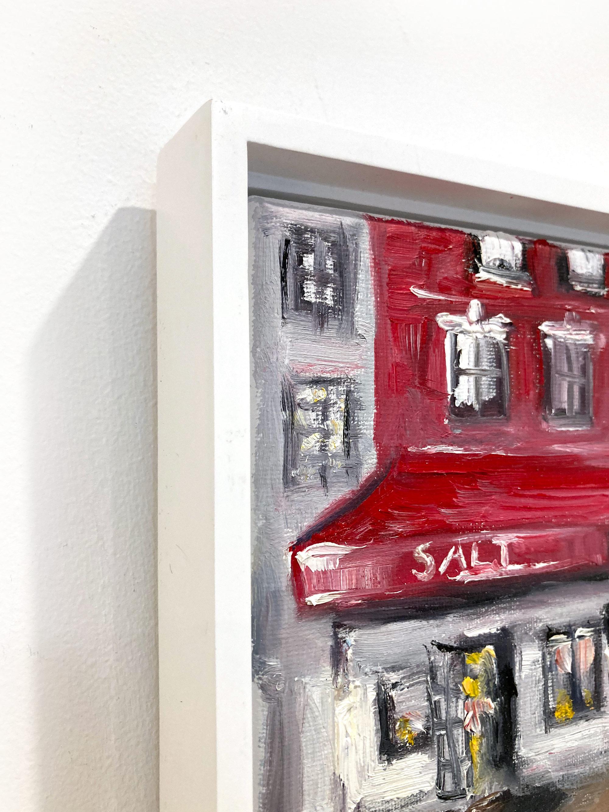 „Brunch at 12 Chairs“, Plein Air Restaurant, Ölgemälde in Soho, New York City im Angebot 9