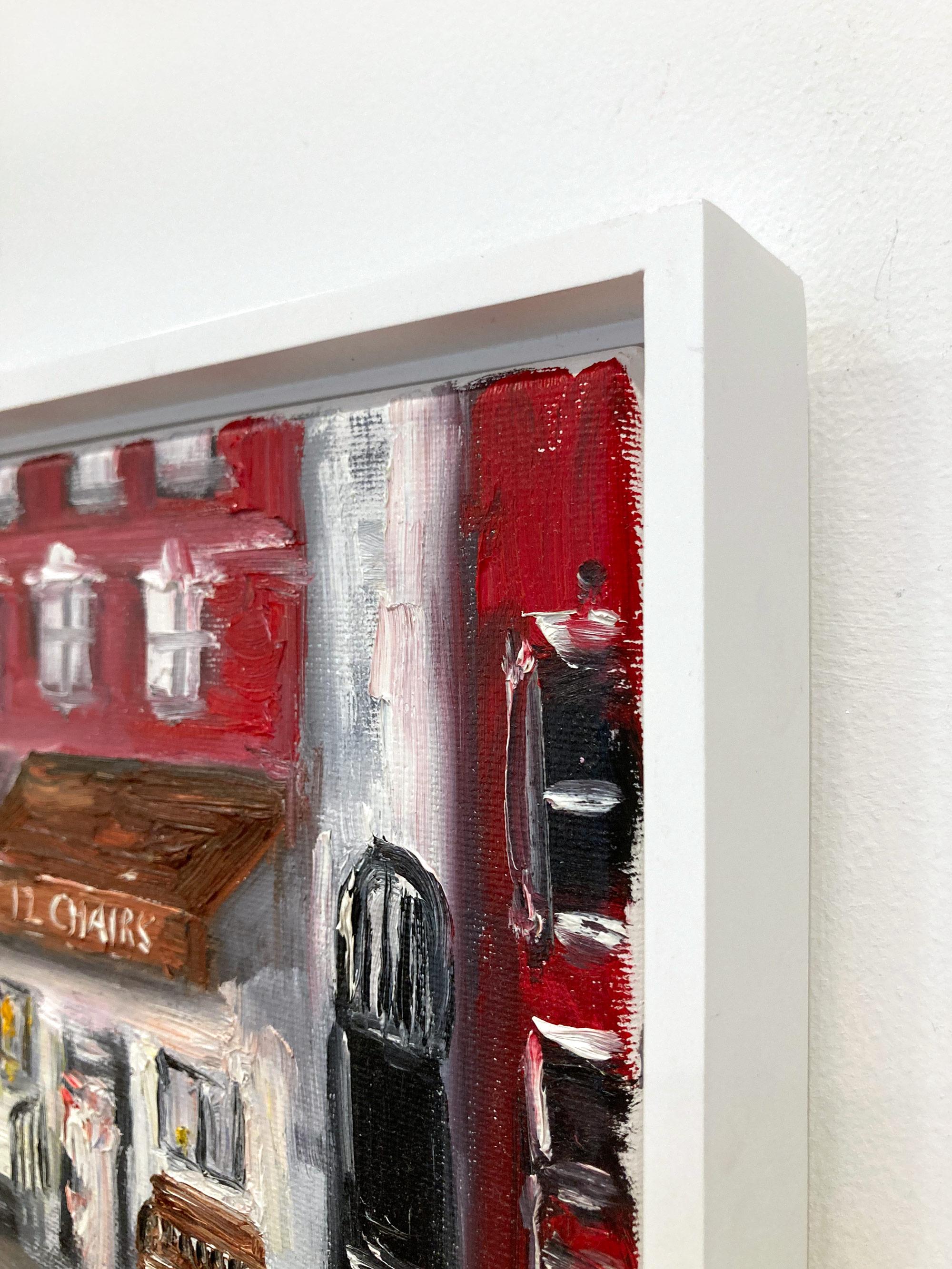 „Brunch at 12 Chairs“, Plein Air Restaurant, Ölgemälde in Soho, New York City im Angebot 10