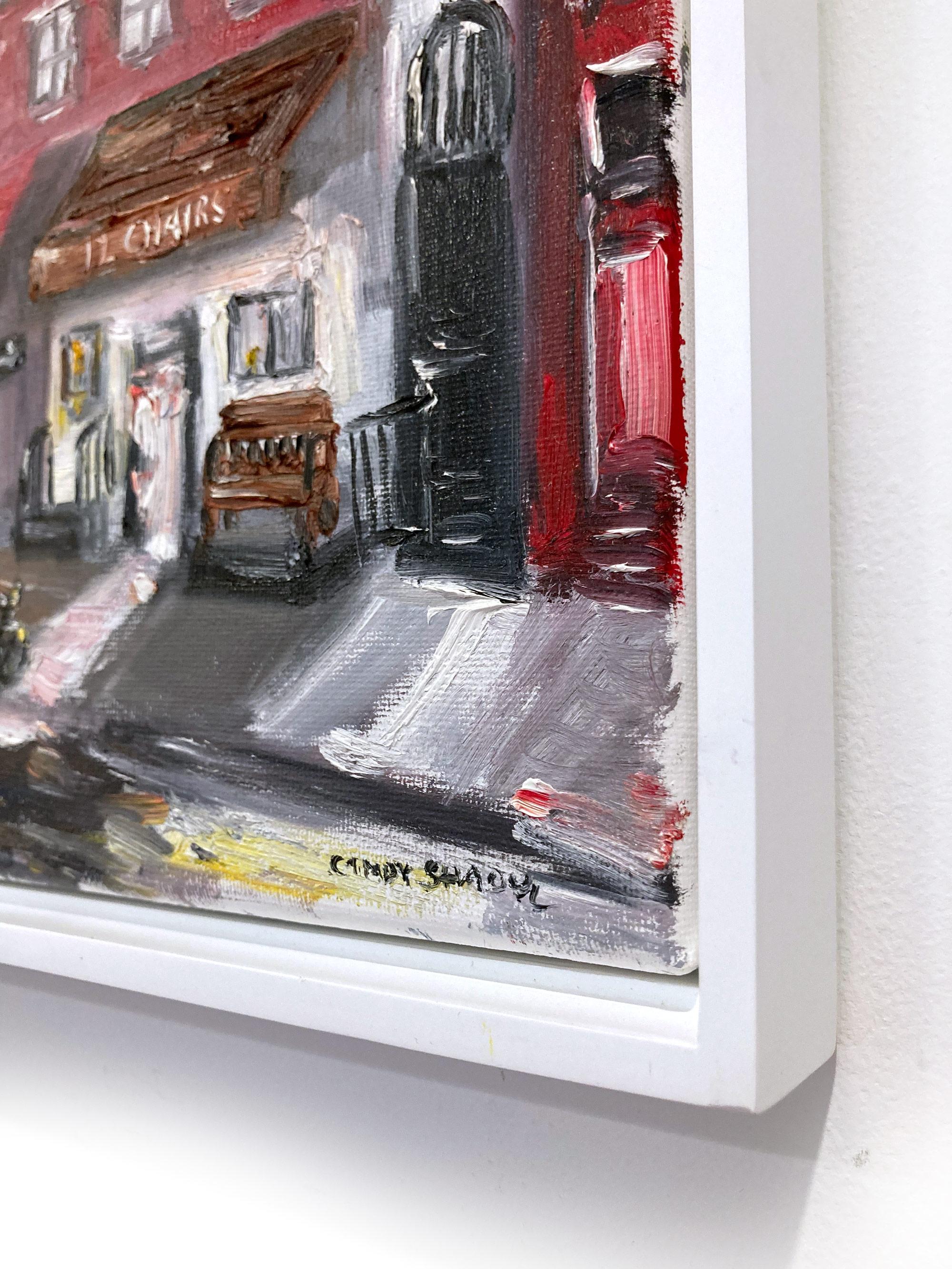 „Brunch at 12 Chairs“, Plein Air Restaurant, Ölgemälde in Soho, New York City im Angebot 11