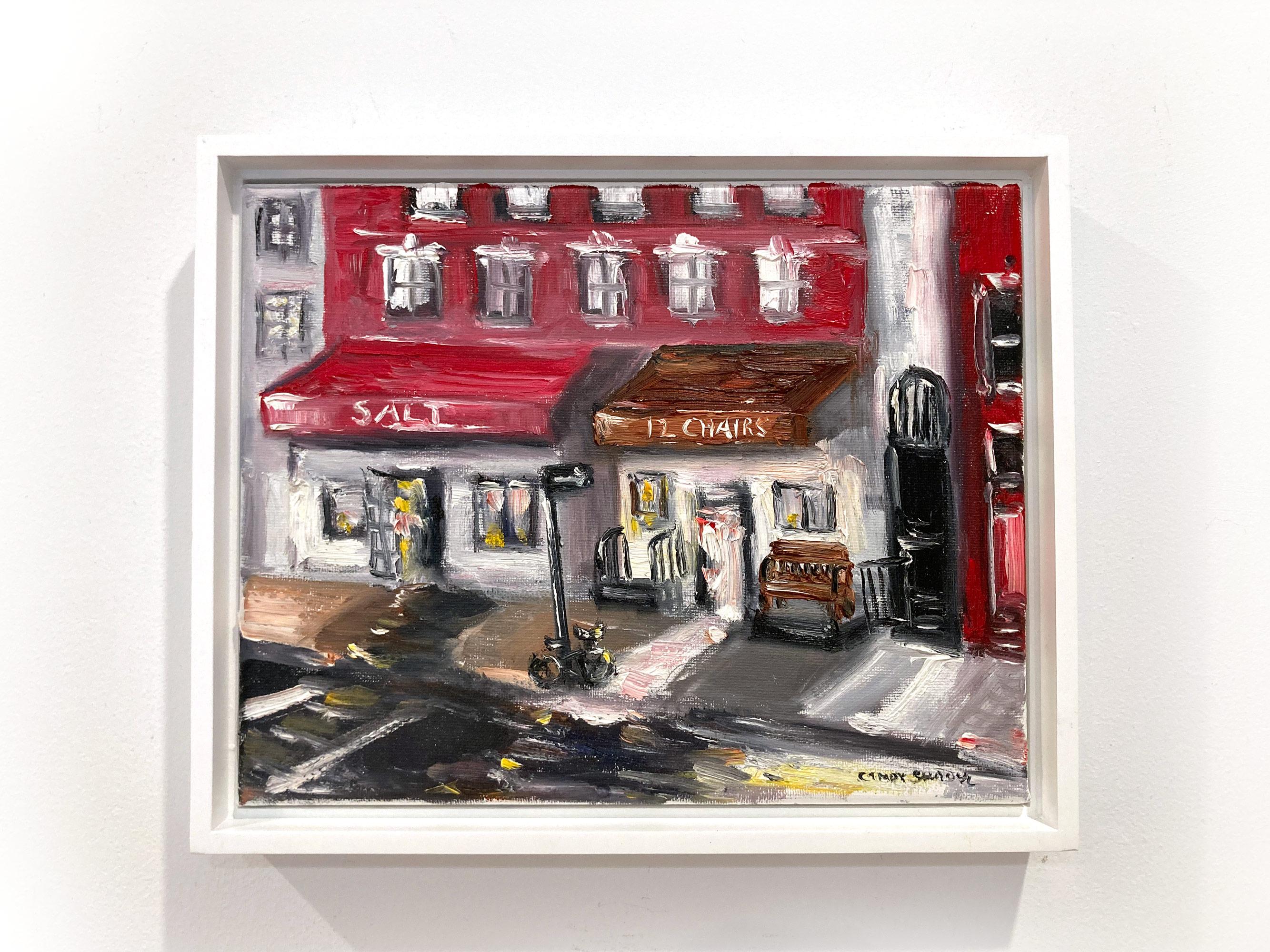 „Brunch at 12 Chairs“, Plein Air Restaurant, Ölgemälde in Soho, New York City im Angebot 14