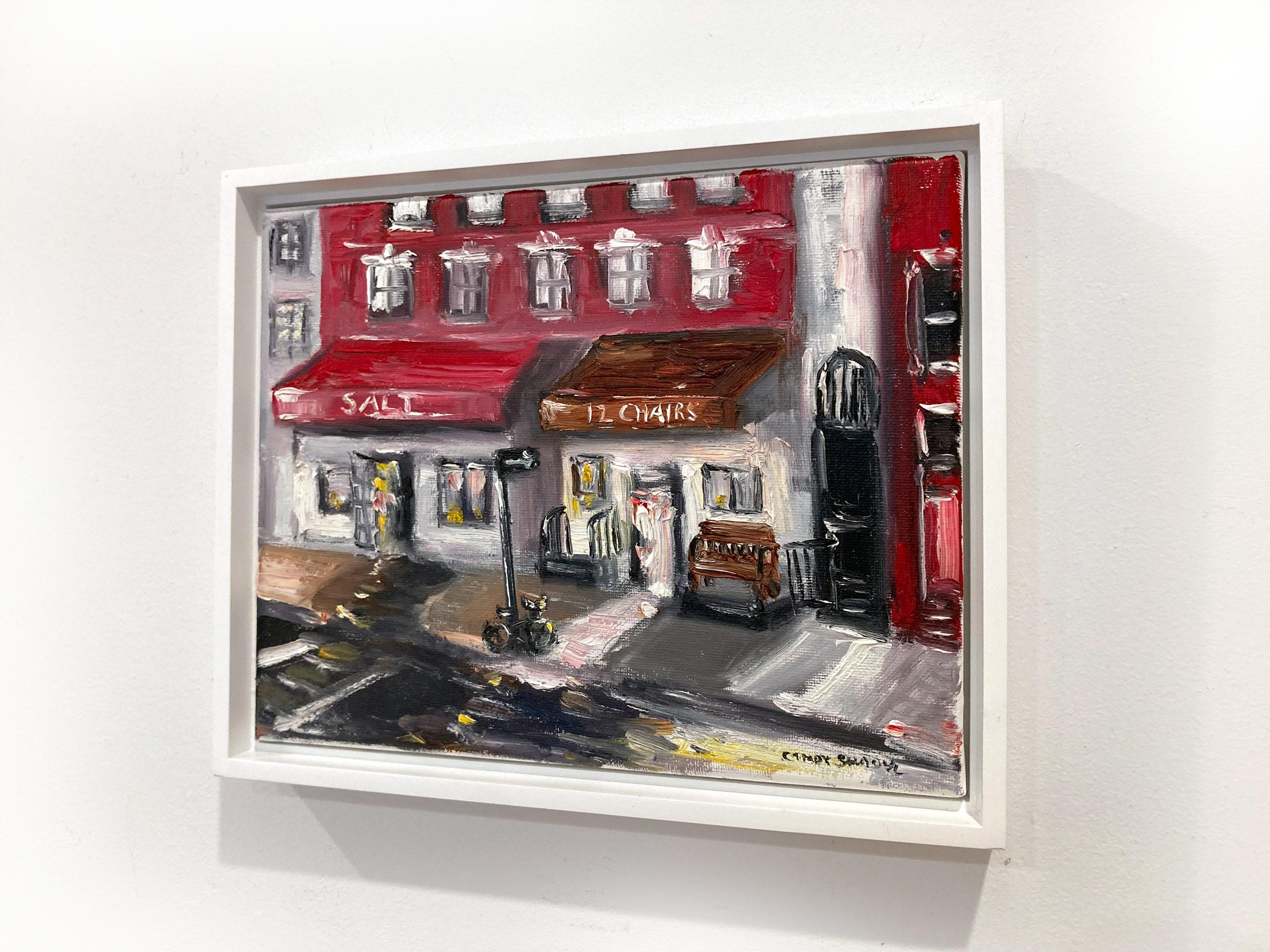 „Brunch at 12 Chairs“, Plein Air Restaurant, Ölgemälde in Soho, New York City im Angebot 15