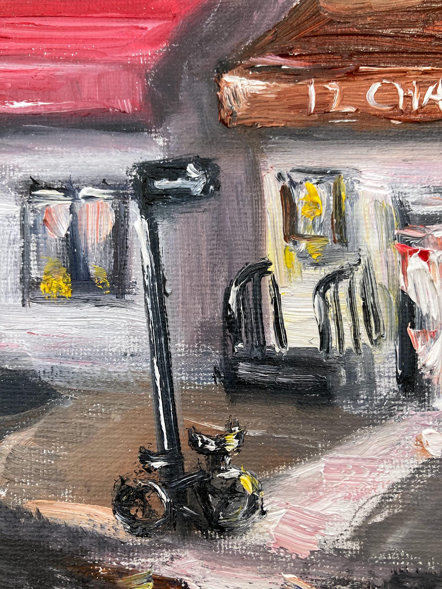 „Brunch at 12 Chairs“, Plein Air Restaurant, Ölgemälde in Soho, New York City – Painting von Cindy Shaoul