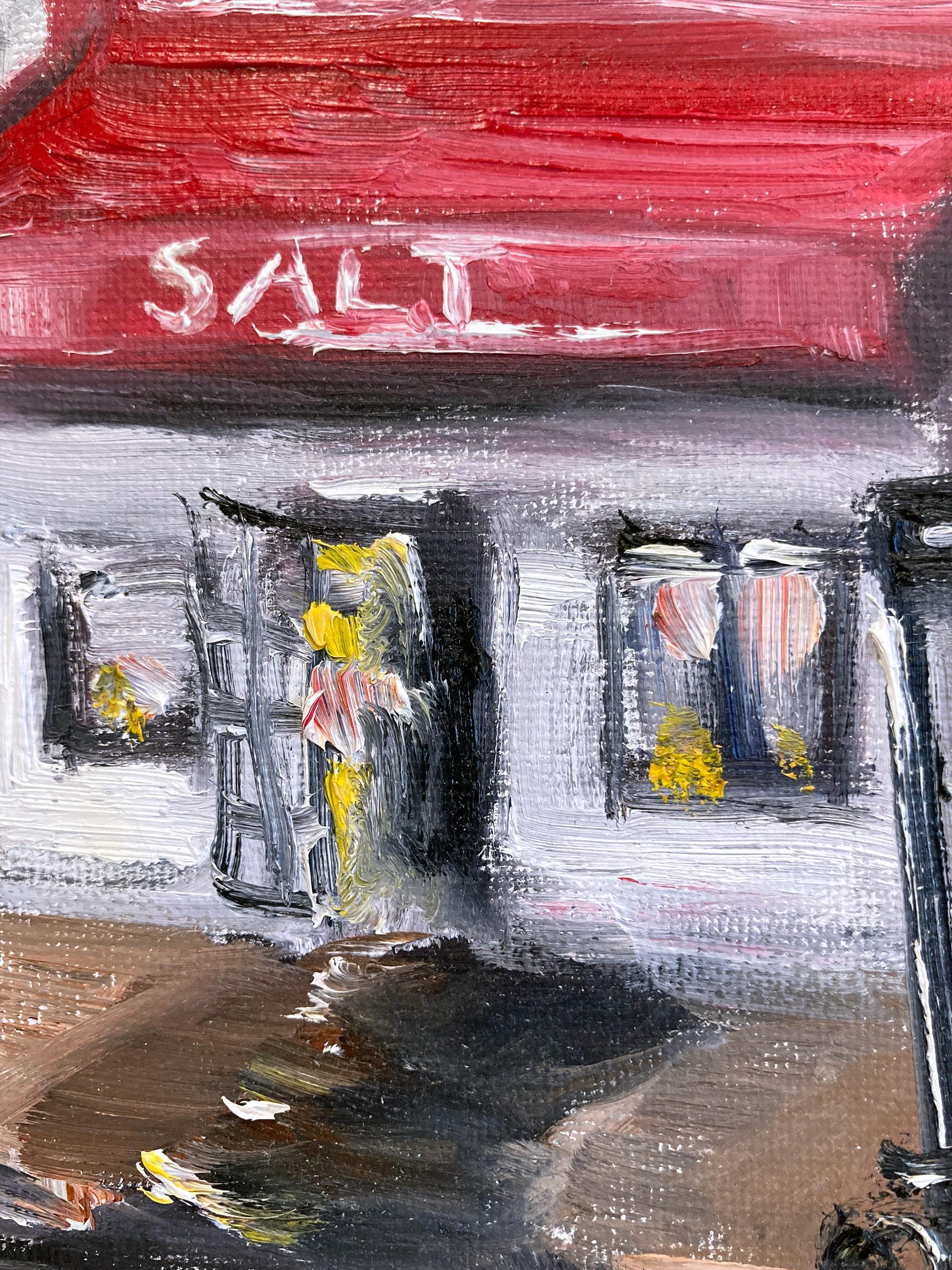 „Brunch at 12 Chairs“, Plein Air Restaurant, Ölgemälde in Soho, New York City im Angebot 5