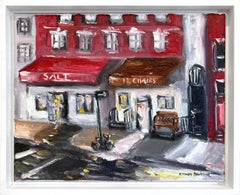 "Brunch at 12 Chairs" Plein Air Restaurant Oil Painting in Soho New York City