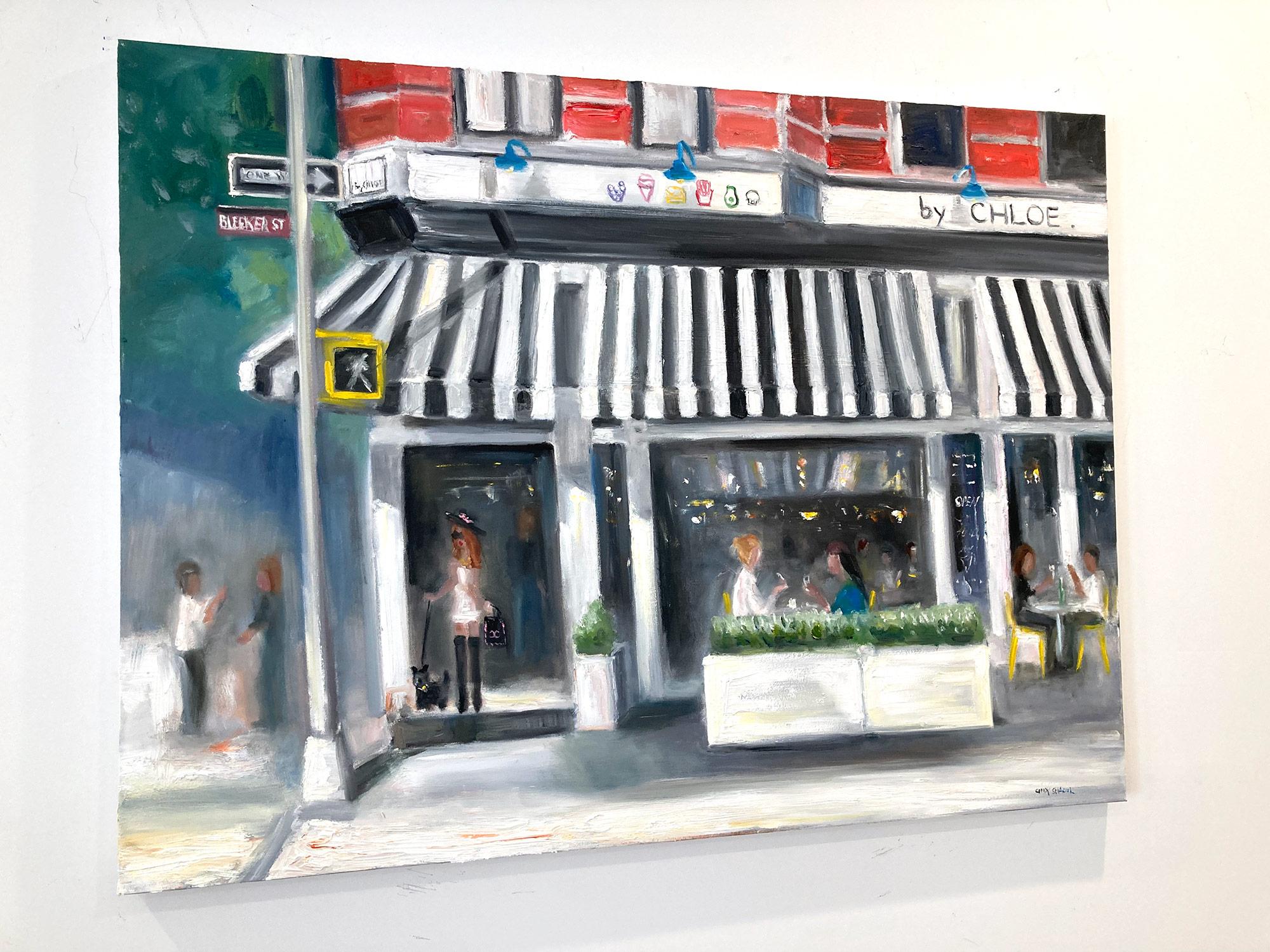 Impressionistische Szene, Ölgemälde auf Leinwand, „Brunch By Chloe NYC Bleecker St“ im Angebot 8