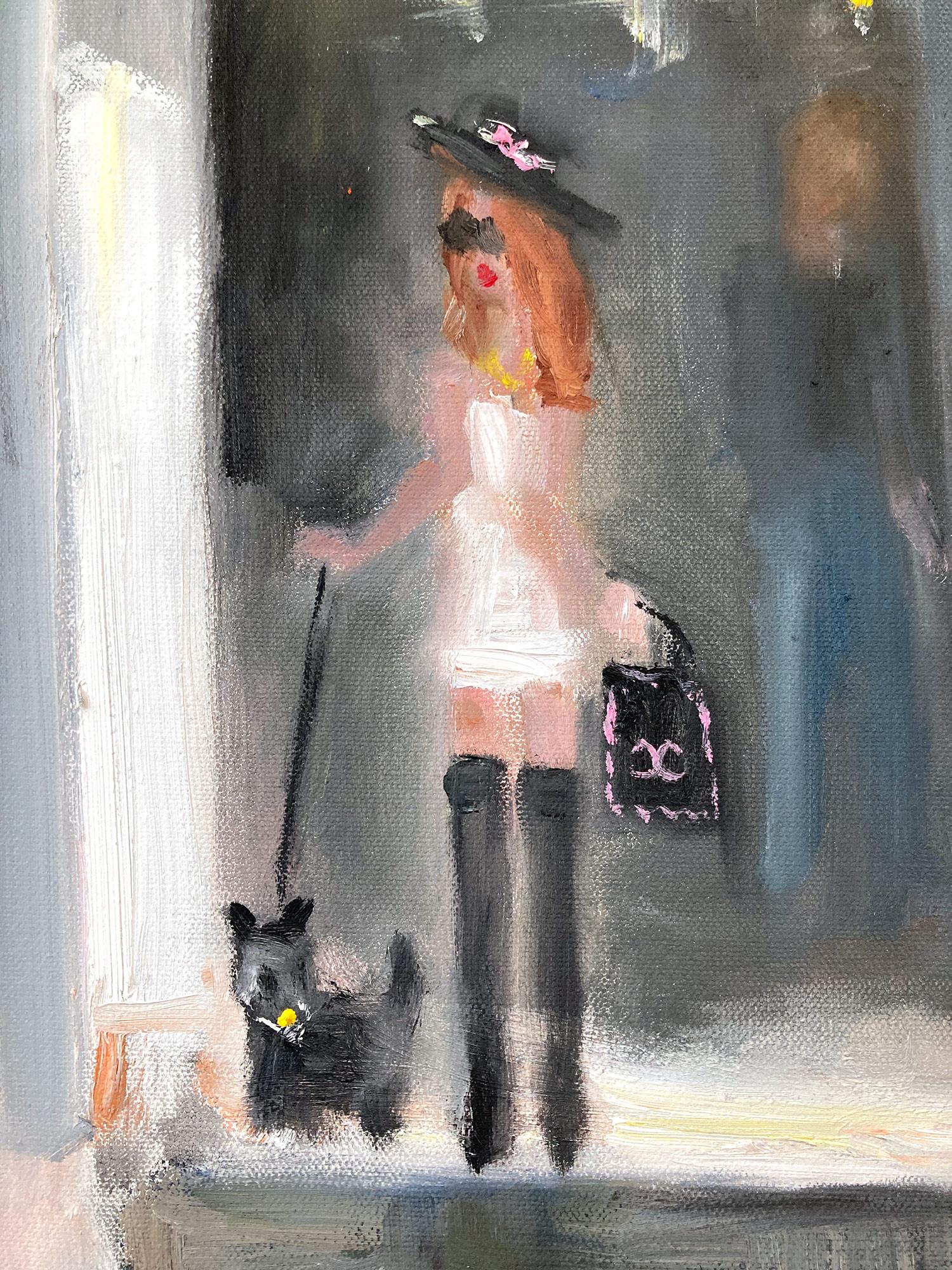 Impressionistische Szene, Ölgemälde auf Leinwand, „Brunch By Chloe NYC Bleecker St“ im Angebot 4