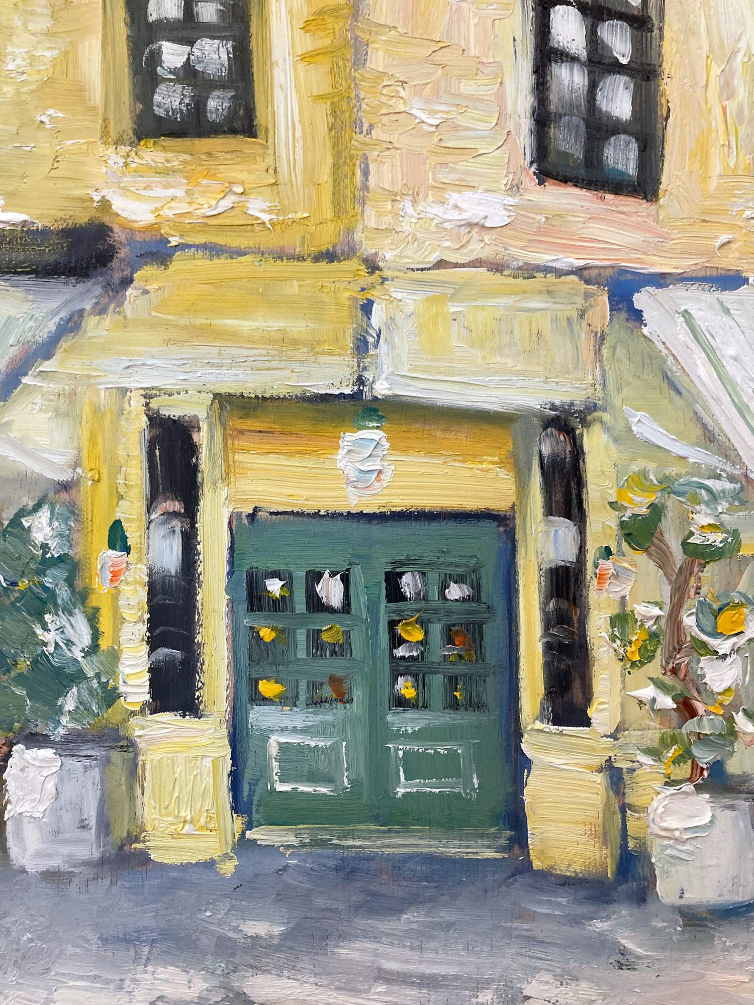 Impressionistisches Ölgemälde des West Village Restaurant „Brunch at Cafe Cluny“ (Amerikanischer Impressionismus), Painting, von Cindy Shaoul