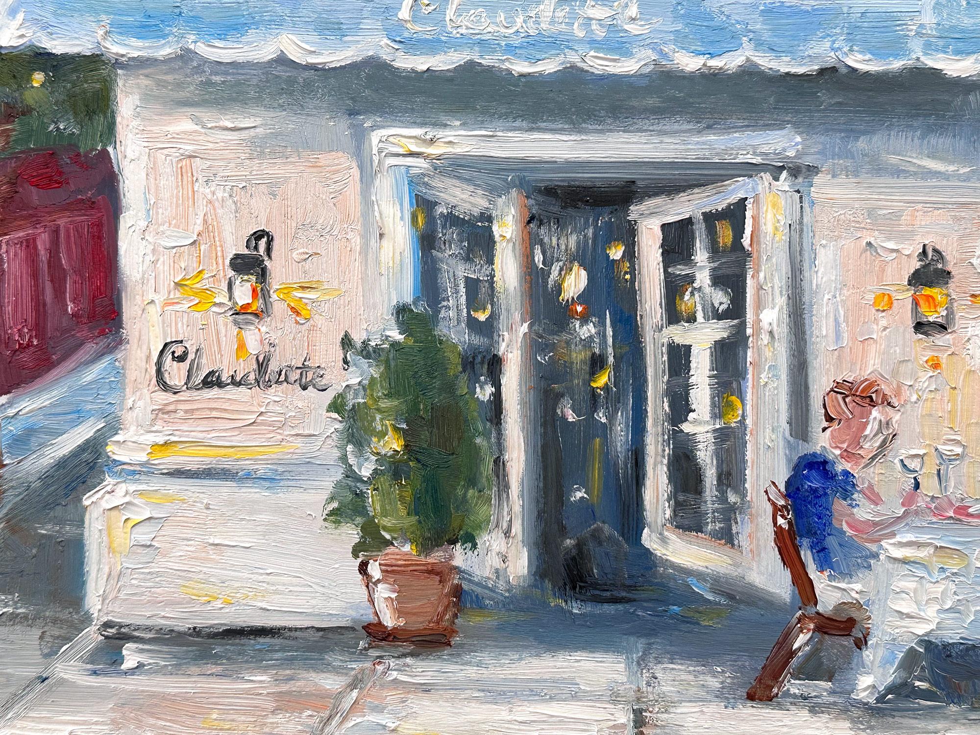 „Brunch at Claudette“ Plein Air Restaurant, Ölgemälde, 5th Avenue, New York City im Angebot 4