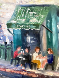 "Brunch at Tartine" Colorful Impressionistic Oil Painting in Soho Restaurant