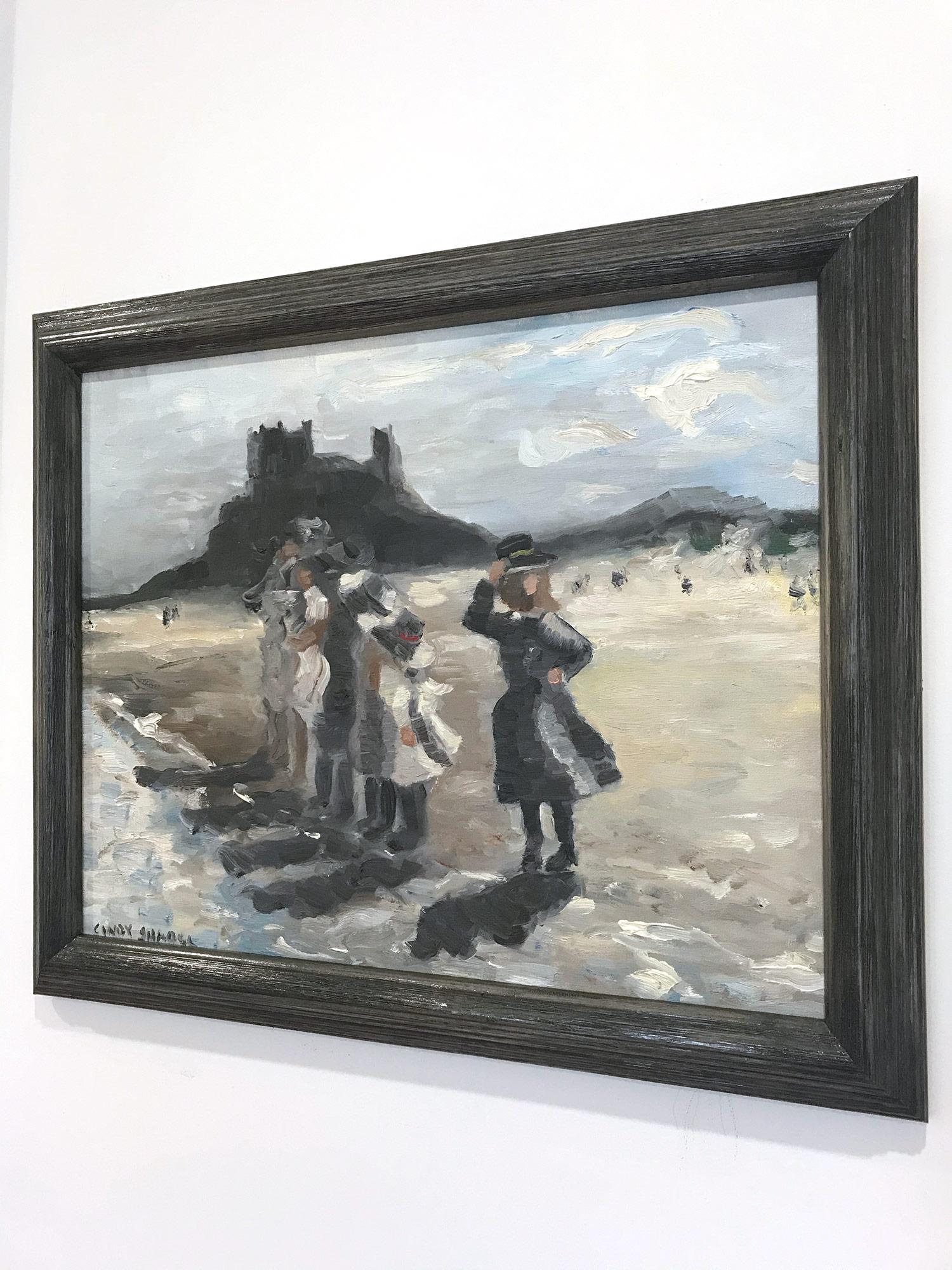 Impressionistische Strandszene, Ölgemälde auf Leinwand, „By the Seashore“ im Angebot 5