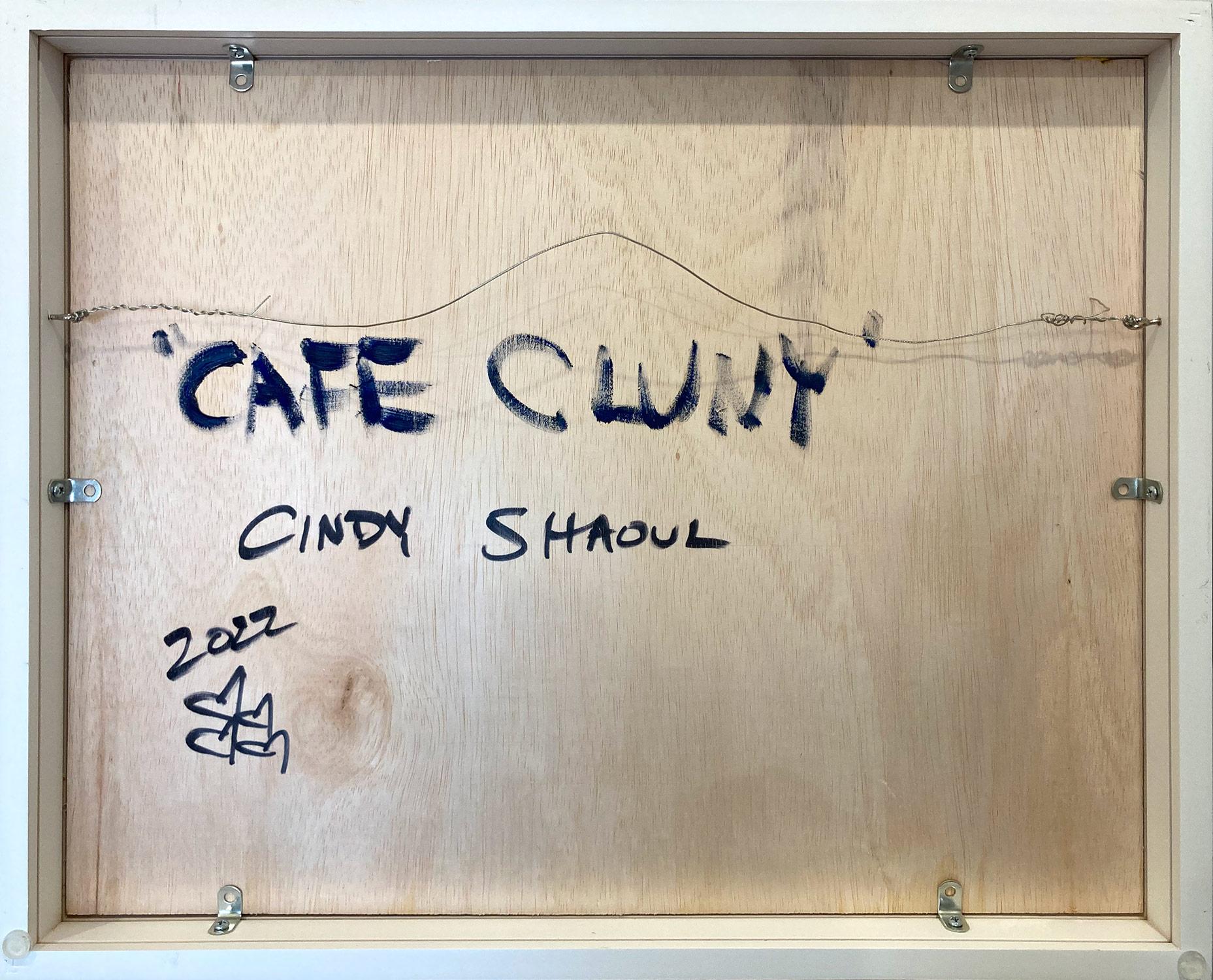 „Cafe Cluny“ Buntes impressionistisches Restaurant-Ölgemälde in Soho, New York im Angebot 11