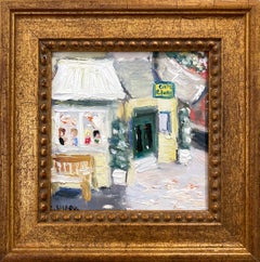 "Cafe Cluny" Oil Painting of a Plein Air Street Scene from West Village NYC