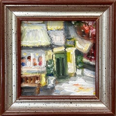 „Cafe Cluny Soho NYC“ Ölgemälde einer Plein Air Street-Szene aus dem West Village