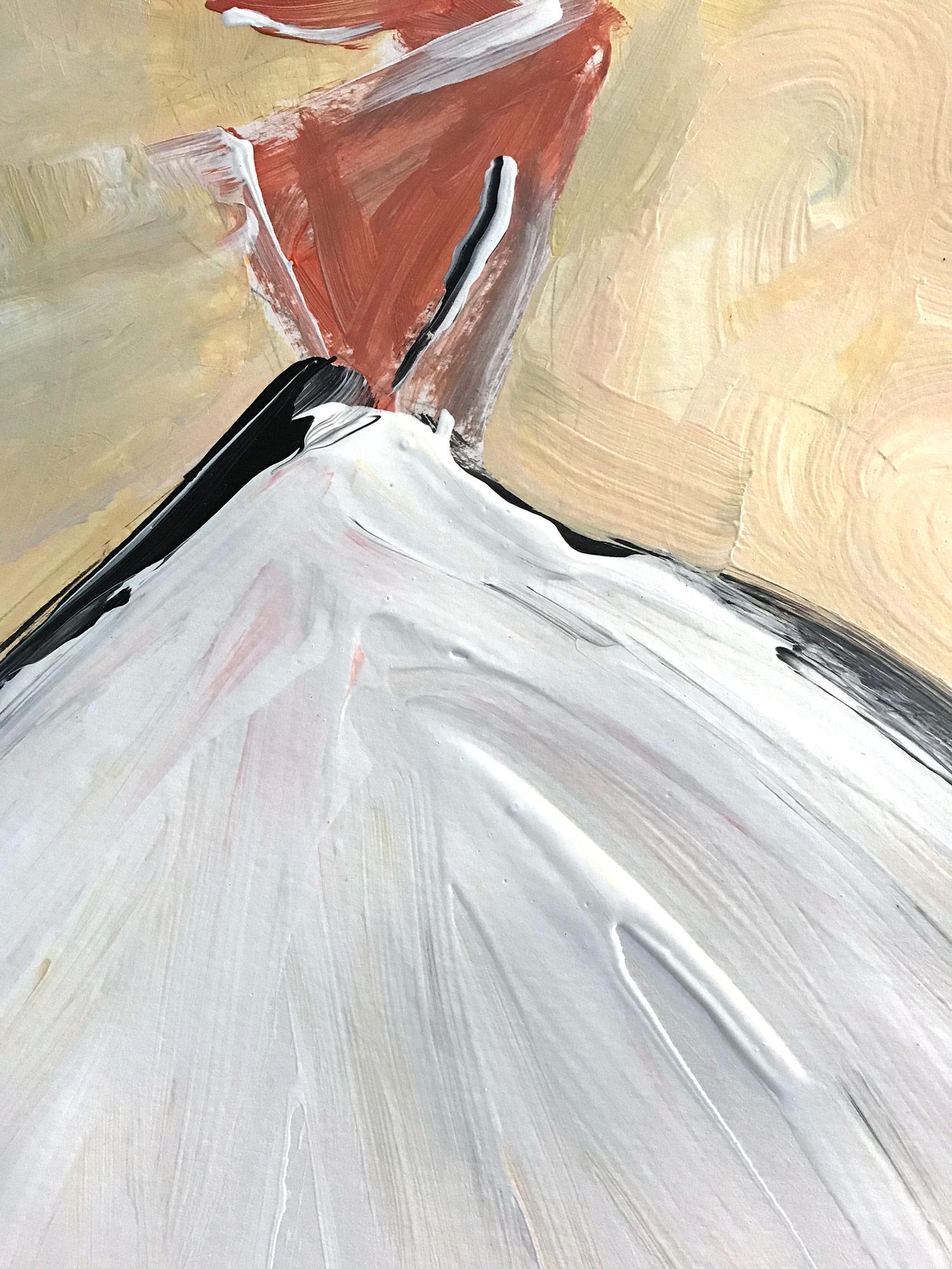 Caroline, Figura astratta su carta - Painting Astratto di Cindy Shaoul