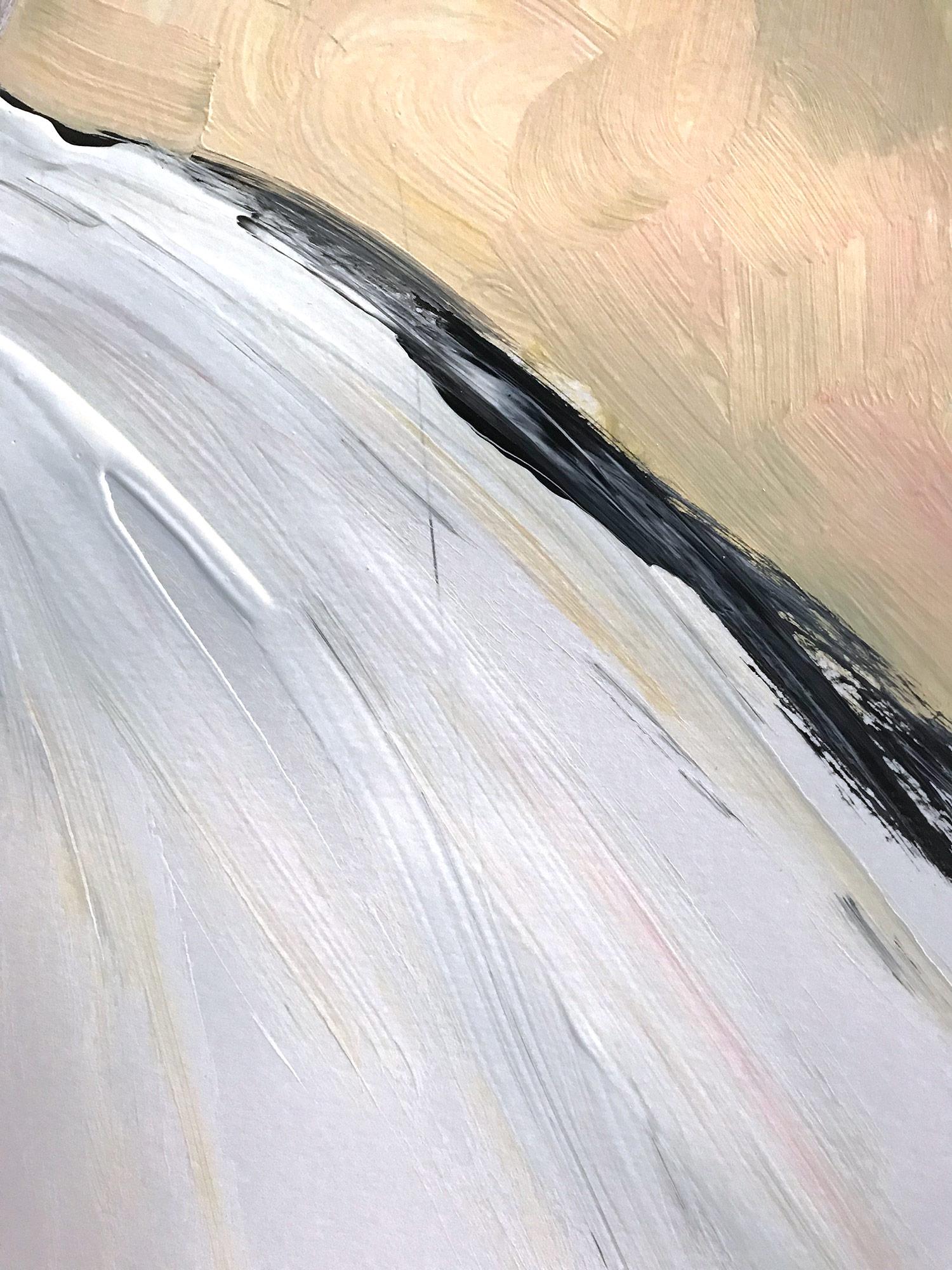 Caroline, Figura astratta su carta - Abstract Painting Beige di Cindy Shaoul