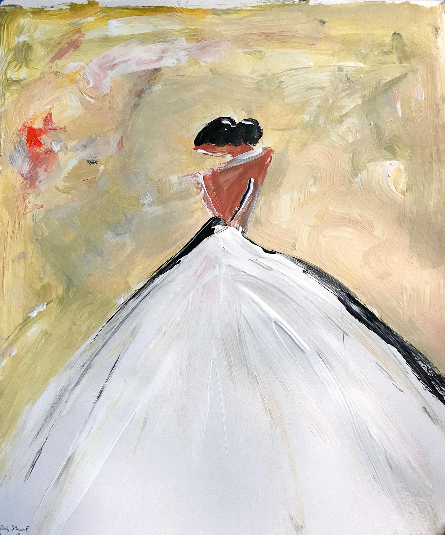 Abstract Painting di Cindy Shaoul - Caroline, Figura astratta su carta