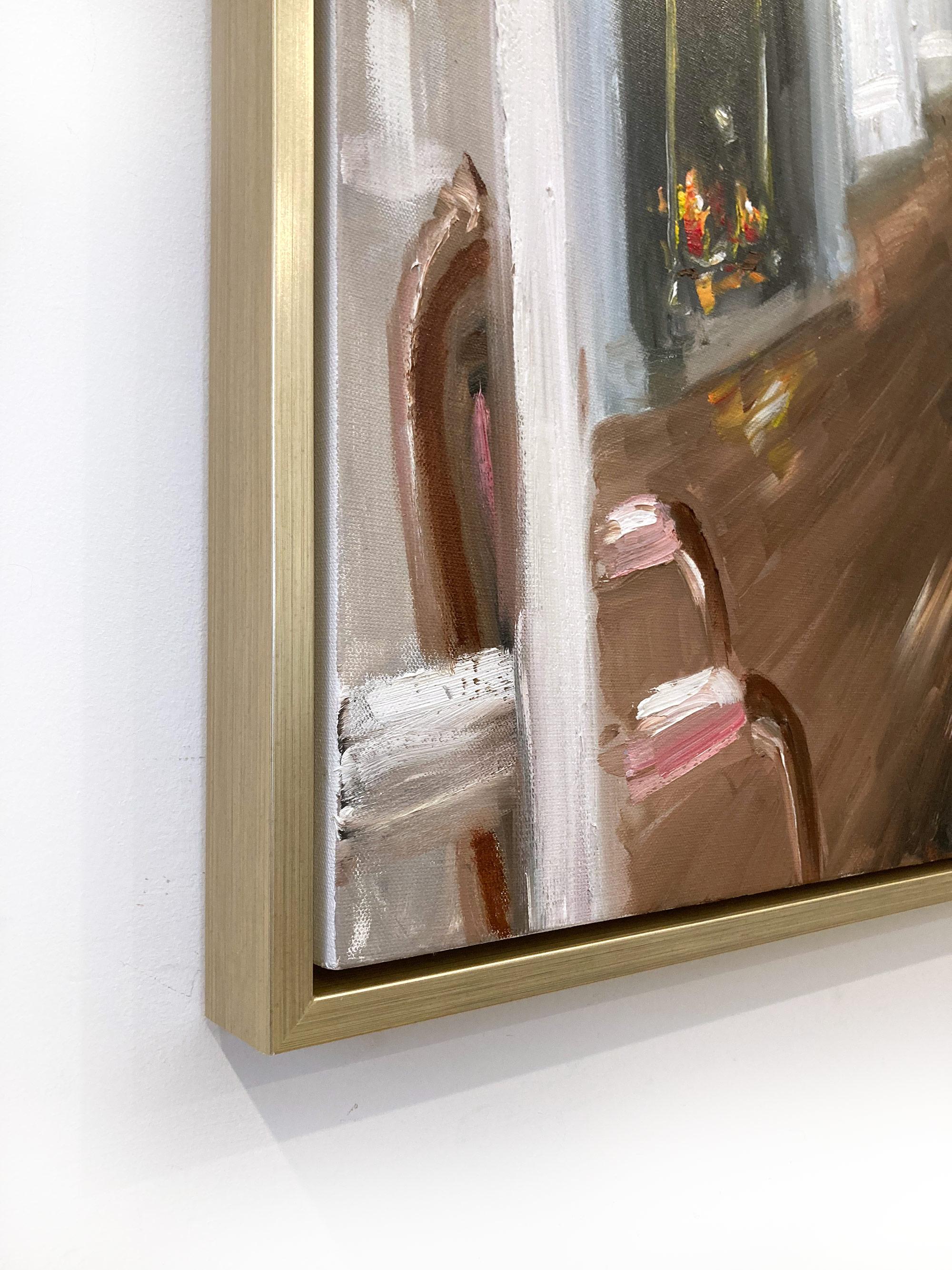 „Champagne & Tunes – Chateau de Chambord“, Ölgemälde, Interieurszene mit Klavier im Angebot 8