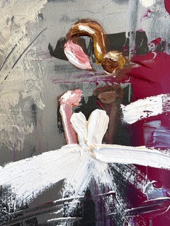 "Chanel Evenings" Colorful Paris French Haute Couture Gown Oil Painting on Paper